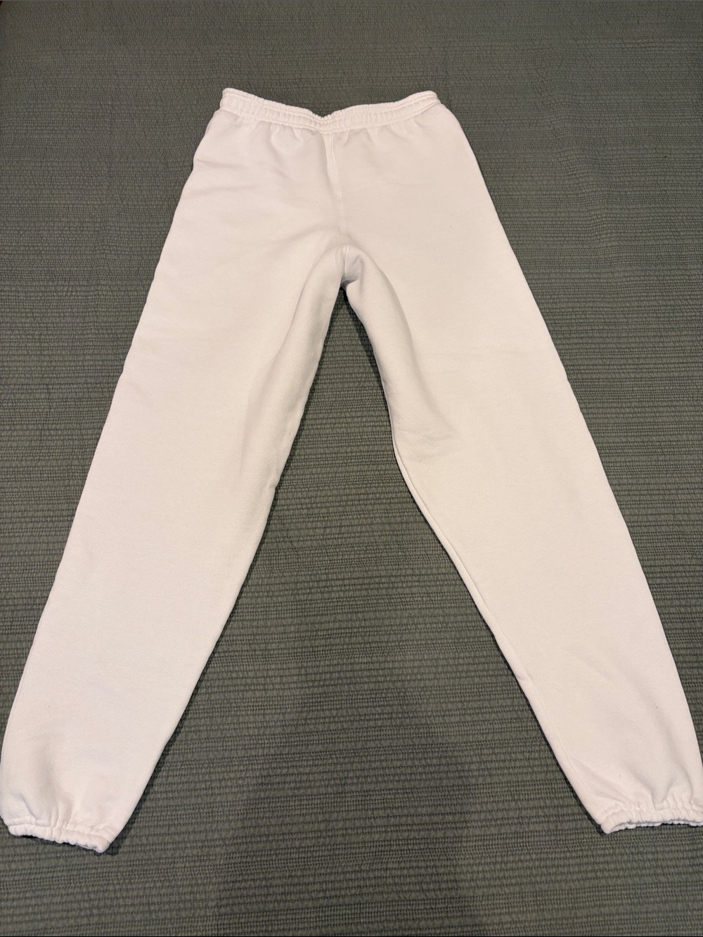 Soffe White Kids Sweatpants Elastic Waist & Cuffs